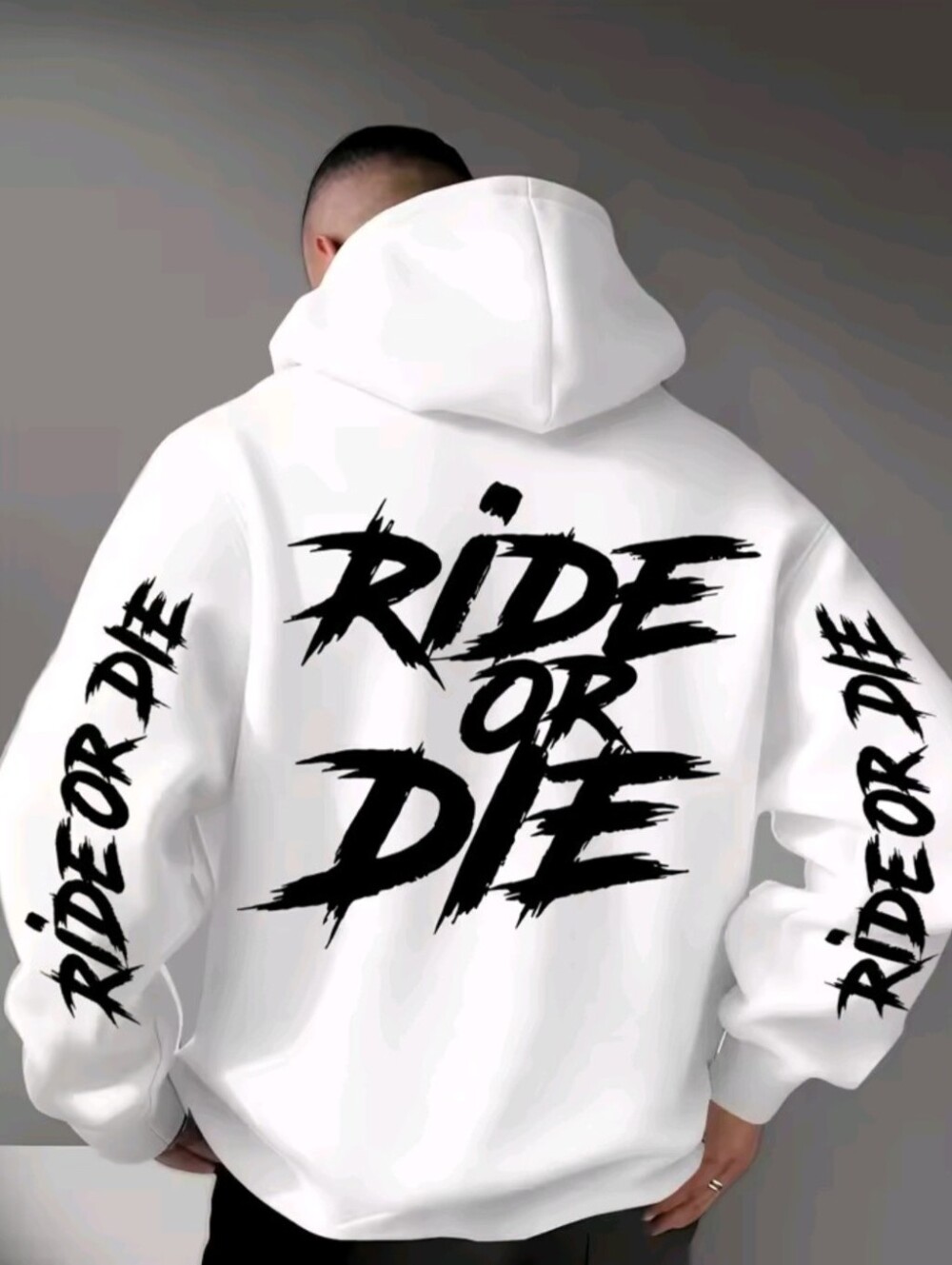 Men's Ride Or Die Graphic Hoodie Sweatshirt Oversized Streetwear Pullover